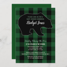 Woodland Forest Bear Lumberjack Plaid Baby Shower