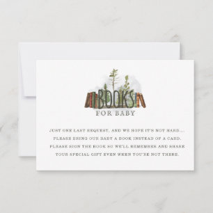 Woodland Forest Books for Baby Shower Book Request Invitation