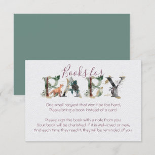 Woodland Forest Books for Baby Shower Invitation