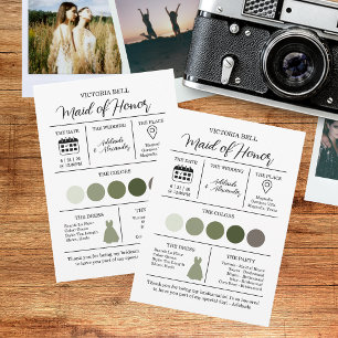 Woodland Forest Bridesmaid Information Card