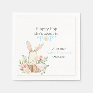 Woodland Forest Bunny Rabbit Blue Floral Napkins
