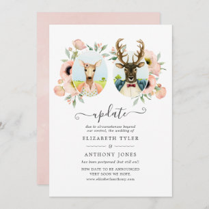 Woodland Forest Deer Boho Funny Wedding Update Invitation