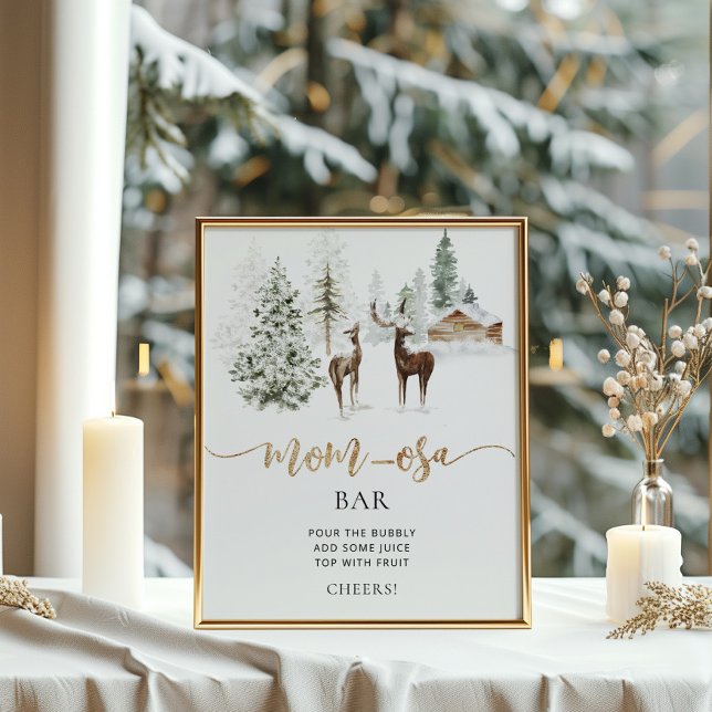 Woodland forest deer cosy mom-osa bar Poster (Creator Uploaded)