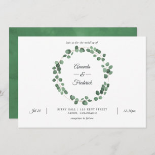 Woodland Forest Eucalyptus Greenery Wedding Invitation