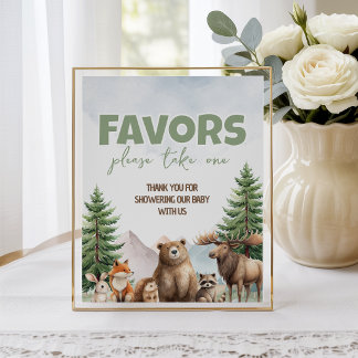 Woodland Forest Favours Thank You Sign 8x10