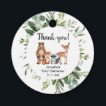 Woodland forest friends animals birthday thank you favour tags<br><div class="desc">For more advanced customization of this design,  simply select the "Customize It" button above!</div>