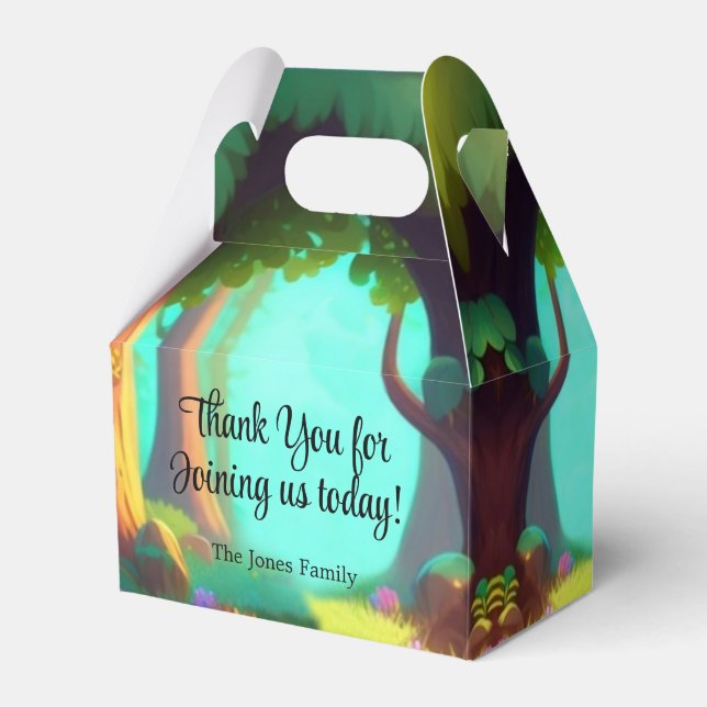 Woodland forest friends  favor box (Front Side)