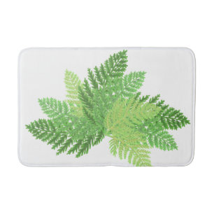Woodland forest green ferns forest ferns bath mat