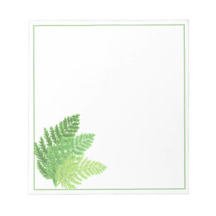 Woodland forest green ferns forest ferns leaves notepad