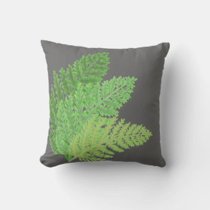 Woodland forest green ferns forest ferns throw pillow