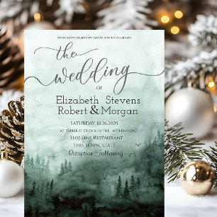 Woodland,Forest Green Wedding Invitation