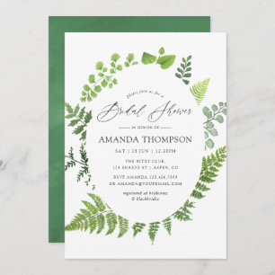 Woodland Forest Greenery Bridal Shower Invitation