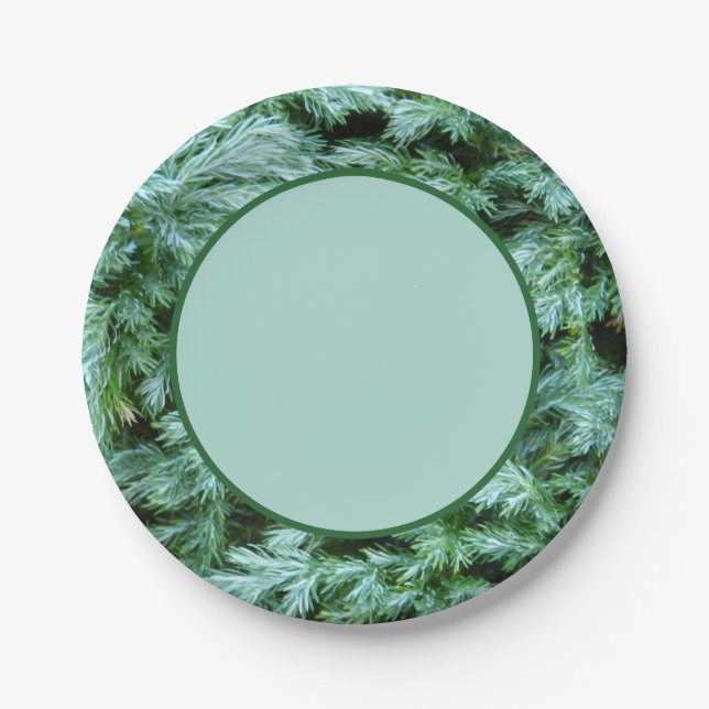 Woodland Forest Greenery Paper Plate (Front)