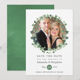 Woodland Forest Greenery Wedding Save The Date