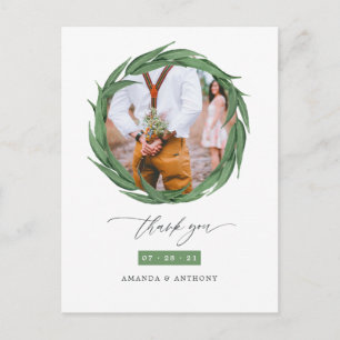 Woodland Forest Greenery Wedding Thank You Postcard