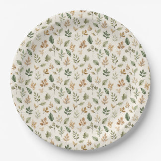 Woodland Forest Leaves Paper Plates