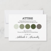 Woodland Forest Modern Wedding Green Attire Card