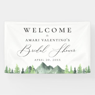 Woodland Forest Mountain Bridal Shower Banner