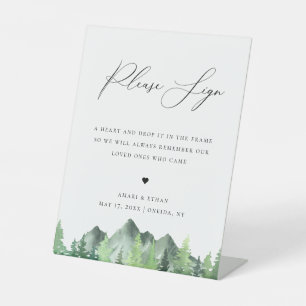 Woodland Forest Mountain Pedestal Sign