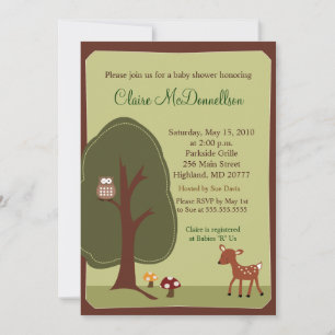 Woodland Forest Nature 5x7 Baby Shower Invitation