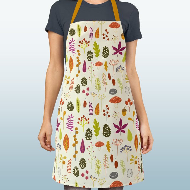 Woodland Forest Nature Apron (Autumn forest woodland nature pattern apron)