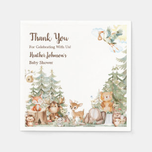 Woodland Forest Neutral Baby Shower  Napkin