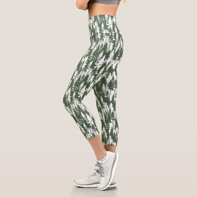 Woodland Forest Pattern Capri Leggings (Left)