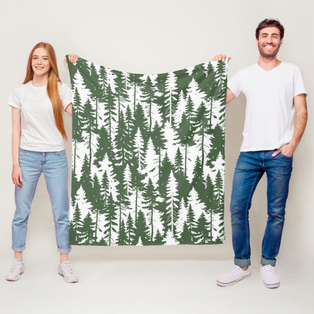 Woodland Forest Pattern Fleece Blanket (In Situ)