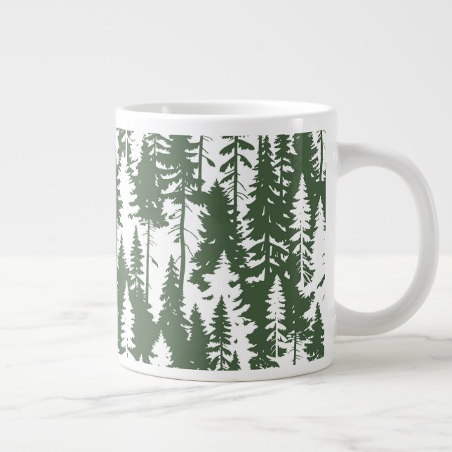 Woodland Forest Pattern Large Coffee Mug (Right)
