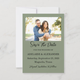 Woodland Forest Photo Wedding Green Save The Date