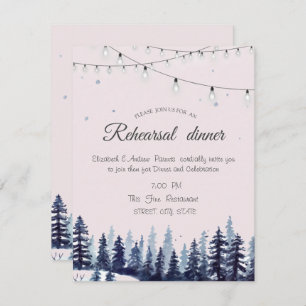 Woodland,Forest,Pine Trees Rehearsal Dinner Invitation