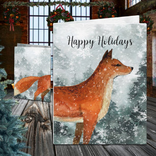 Woodland Forest Red Fox Bonne carte de vacances