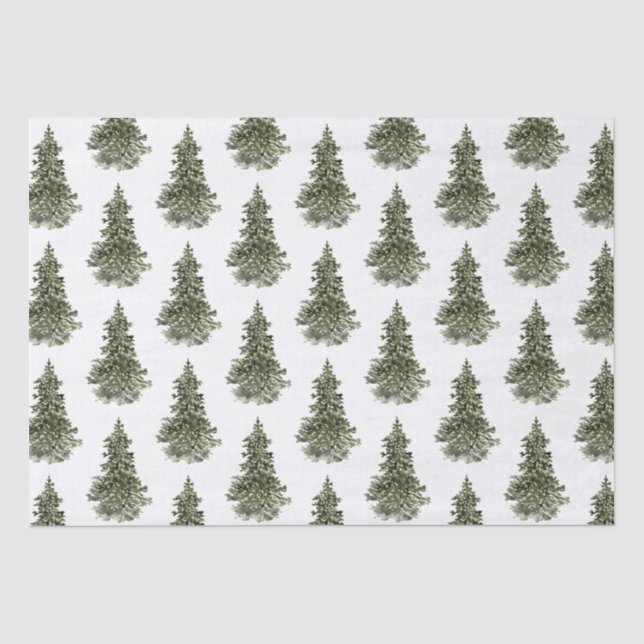 Woodland Forest Spruce Tree Tissue Paper (Front)