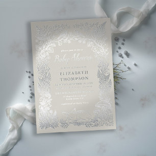 Woodland Forest Storybook Ivory Winter Baby Shower