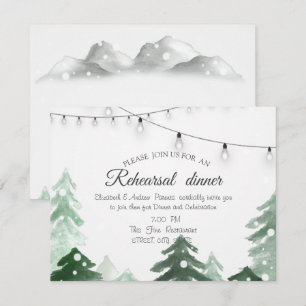 Woodland,Forest String Lights,Rehearsal Dinner Invitation