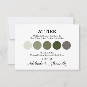 Woodland Forest Wedding Attire Card
