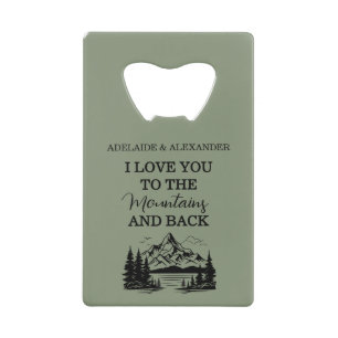 Woodland Forest Wedding Green Credit Card Bottle Opener