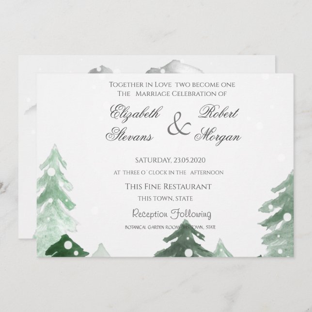 Woodland Forest Wedding Invitation (Front/Back)