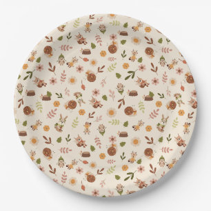 Woodland Fox Autumn Theme Neutral Paper Plate