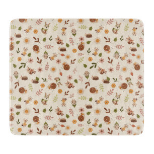Woodland Fox Autumn Theme Neutral Tablerunner Cutting Board