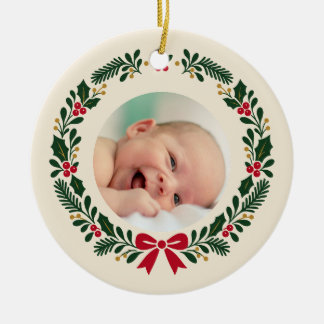 Woodland Fox Baby’s First Christmas Photo Ornament