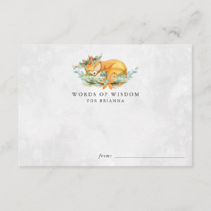 Woodland Fox Baby Shower Advice Cards