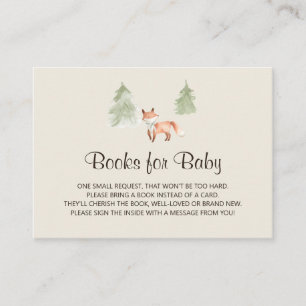 Woodland Fox Baby Shower Book Request Enclosure Card