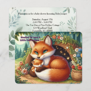 Woodland Fox Baby Shower Invitation