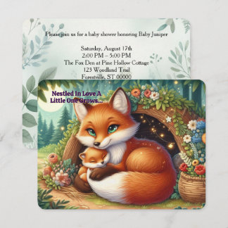 Woodland Fox Baby Shower Invitation