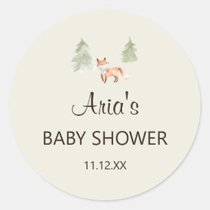 Woodland Fox Baby Shower Invitation Envelope Seal