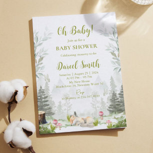 Woodland Fox Baby Shower Invitations – Forest Them