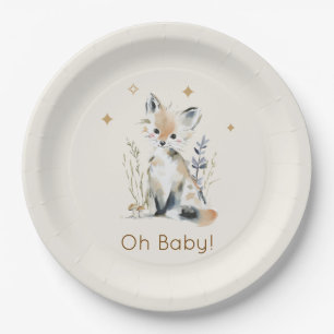 Woodland Fox Baby Shower  Paper Plate
