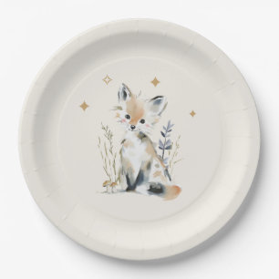 Woodland Fox Baby Shower Paper Plate