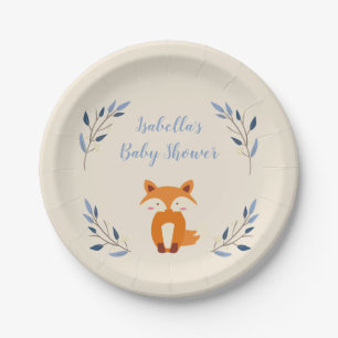Woodland Fox Baby Shower Plates